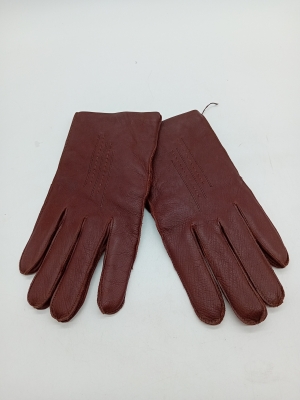 Gants En Cuir Marron  Doubl&eacute;s
