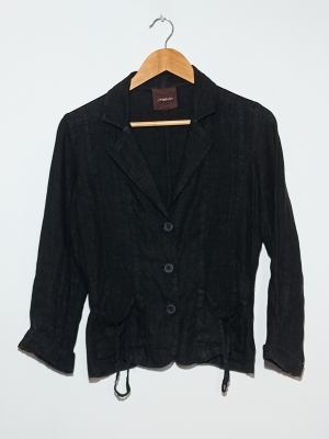 Veste L&eacute;g&egrave;re En Lin Noir Melvin