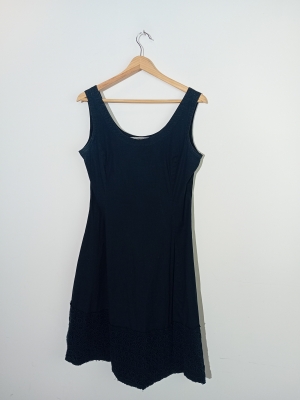 Robe D&eacute;bardeur Noire Dentelle Xl