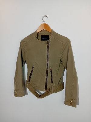 Veste Courte Style Officier Kaki Zara