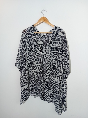 Haut Fluide Motifs Noir Et Blanc Martine Samoun