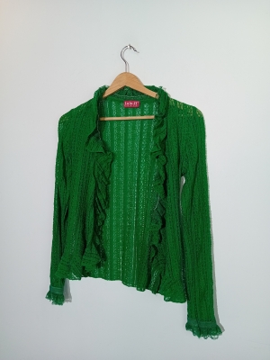 Gilet Dentelle Vert Vintage