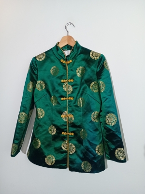 Veste Style Tang Vert &Eacute;meraude Dor&eacute;
