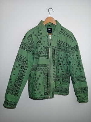 Veste En Jean Verte Bandana Zara