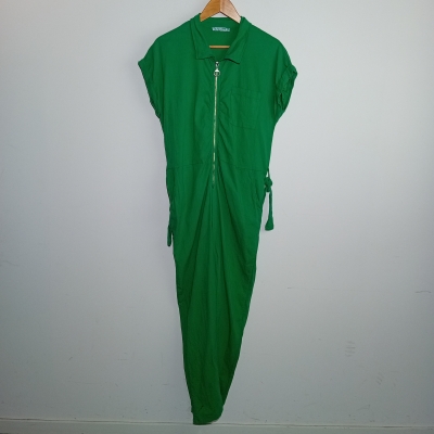 Combinaison Vert Vif Lin Et Coton