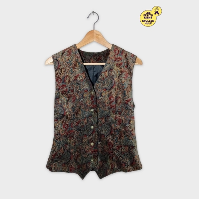 Gilet Vintage Motifs Paisley Colorés M/38/10