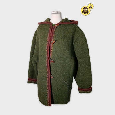 Veste Autrichienne Laine Bouillie Giesswein Xl Fermeture Brandebourgs