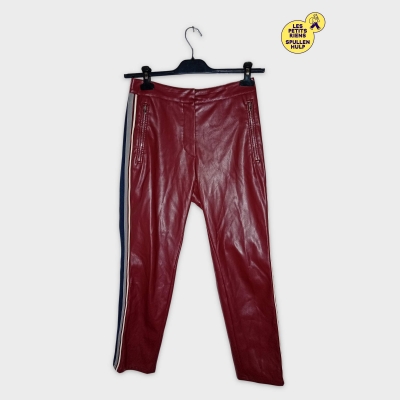 Pantalon Similicuir Bordeaux Bandes Latérales S Sportmax Code