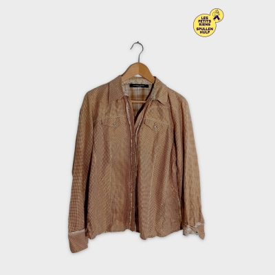 Chemise À Carreaux Beige/marron Marina Sport S