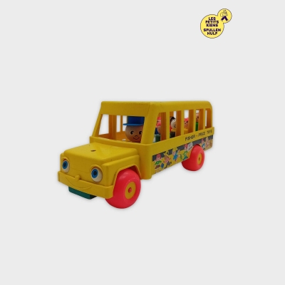 Bus Fisher Price Vintage Avec Figurines En Plastique Jaune