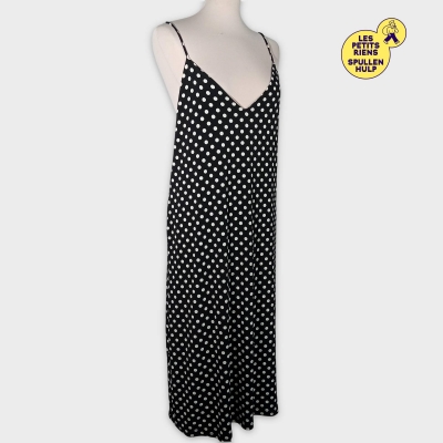 Robe Zara Noire À Pois Blancs L
