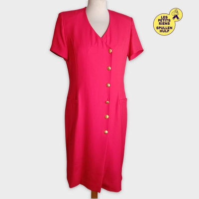 Robe Droite Rose Boutons Dorés Mayerline M