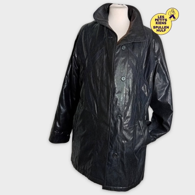 Veste Noire Aspect Cuir Un Jour Ailleurs S Motif Géométrique