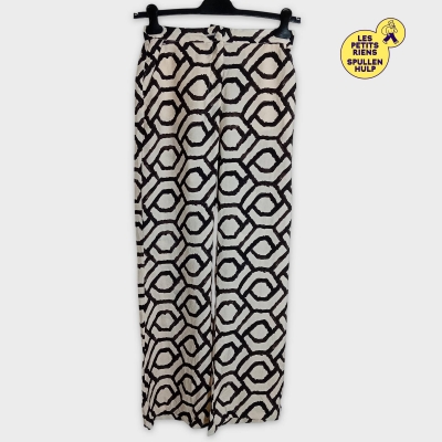 Pantalon léger H&m Motif Géométrique Noir Et Crème S 36