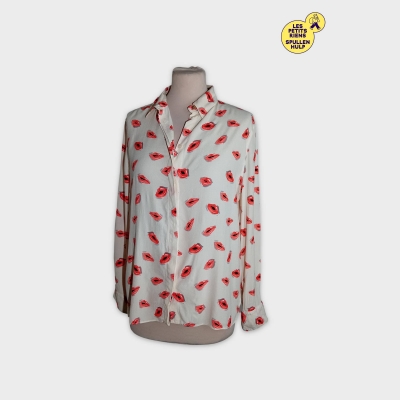 Chemisier Zara Imprimé Lèvres Rouges L