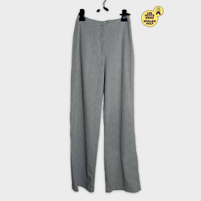 Pantalon Tailleur Gris Clair À Carreaux Bershka S