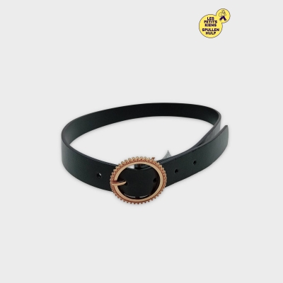 Ceinture Noire Boucle Dorée Taille 75 Cm Très Bon État