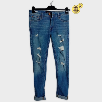 Jean Délavé Troué Slim Jack&jones Taille Unique
