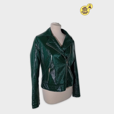 Veste Motard Escandelle Verte Brillante M