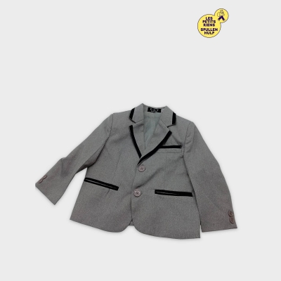 Blazer Gris Clair E.s.t Esther Paris 24-36 Mois Avec Détails Noirs