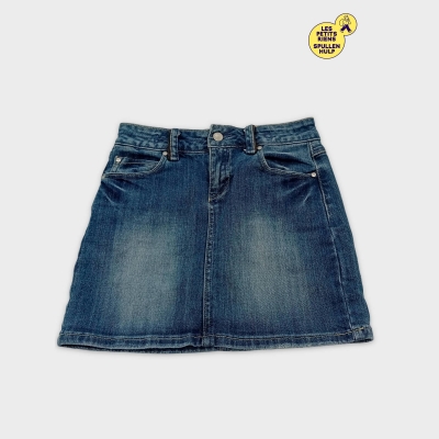 Jupe En Jean Nafnaf Bleue Coupe Droite Taille 34 Xs