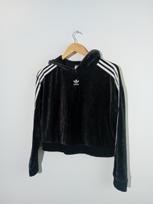 Sweat Capuche Velours Noir Adidas