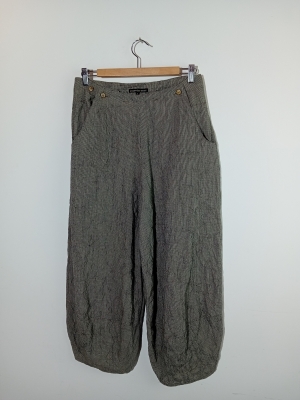 Pantalon Large En Laine Micro-carreaux