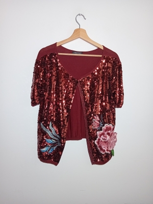 Gilet Bordeaux Paillettes S