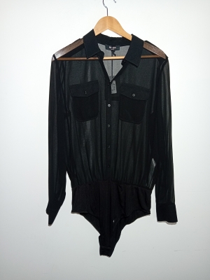 Body Chemise Transparent Noir Twinset