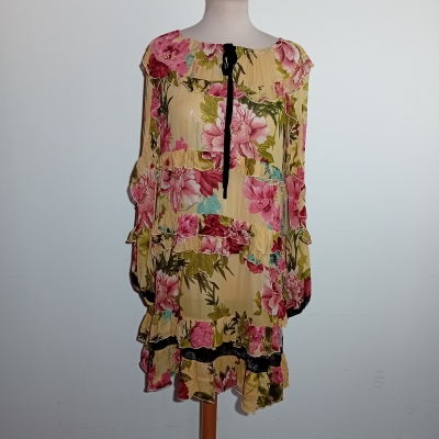 Robe &Agrave; Fleurs Volant&eacute; Twinset Xxl