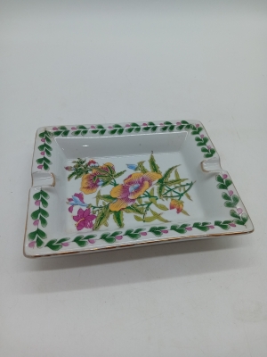 Cendrier Vintage Porcelaine Motif Floral