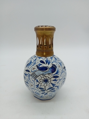 Lampe Berger En Porcelaine Style Delft Bleue Et Blanche