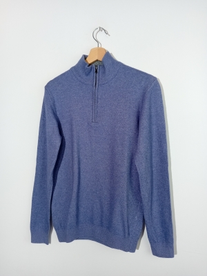 Pull En Maille Fine Bleu Bigotti Xl