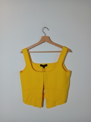 Top Court Maille Jaune Zara