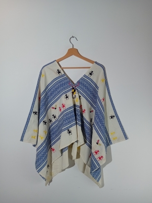 Poncho Jacquard En Coton Christophe Sauvat