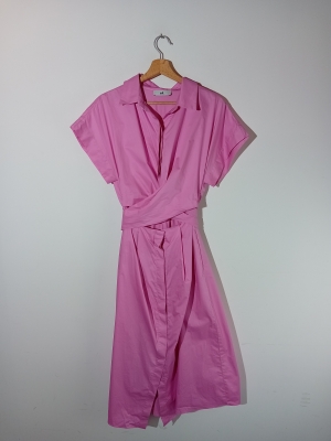 Robe Chemise Nou&eacute;e Rose Fuchsia Adl