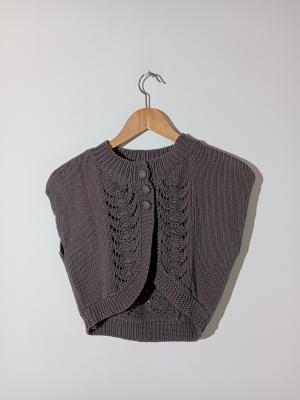 Gilet En Maille Grise Ajour&eacute;e Ccdk