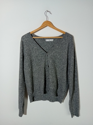 Gilet Gris En Laine Mango
