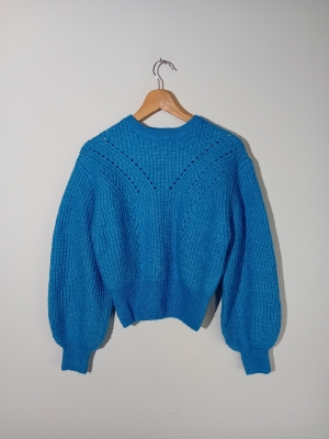 Pull En Maille Bleu Bershka