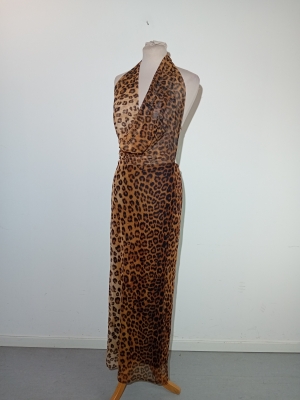 Robe Longue Dos Nu L&eacute;opard Zara