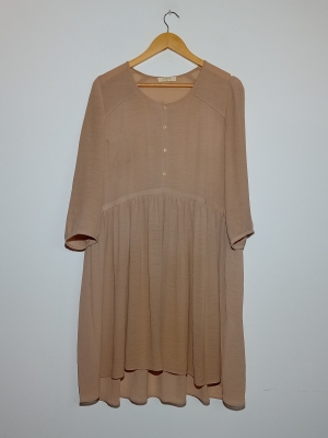 Robe Fluide Pliss&eacute;e Ba&sh Beige L