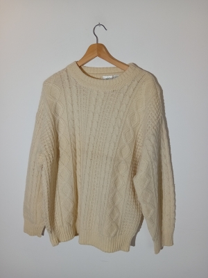 Pull Maille Torsad&eacute;e Cr&egrave;me New Fast