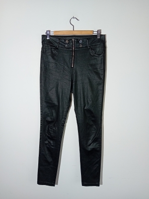 Pantalon Skinny Noir Effet Cuir L