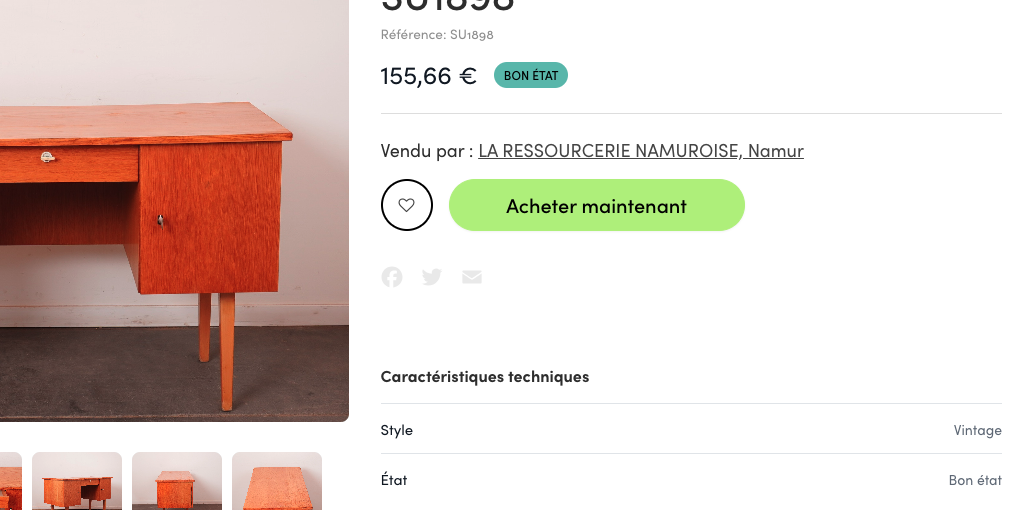 Interface vendeur LaRecup.be