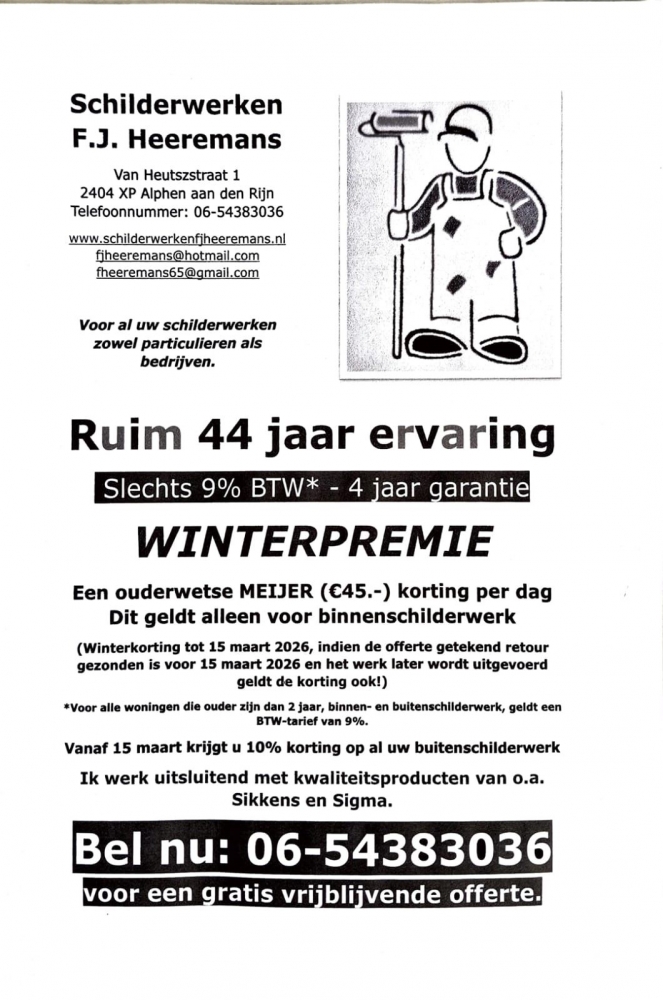 Binnenschilderwerk – professioneel & met winterpremie