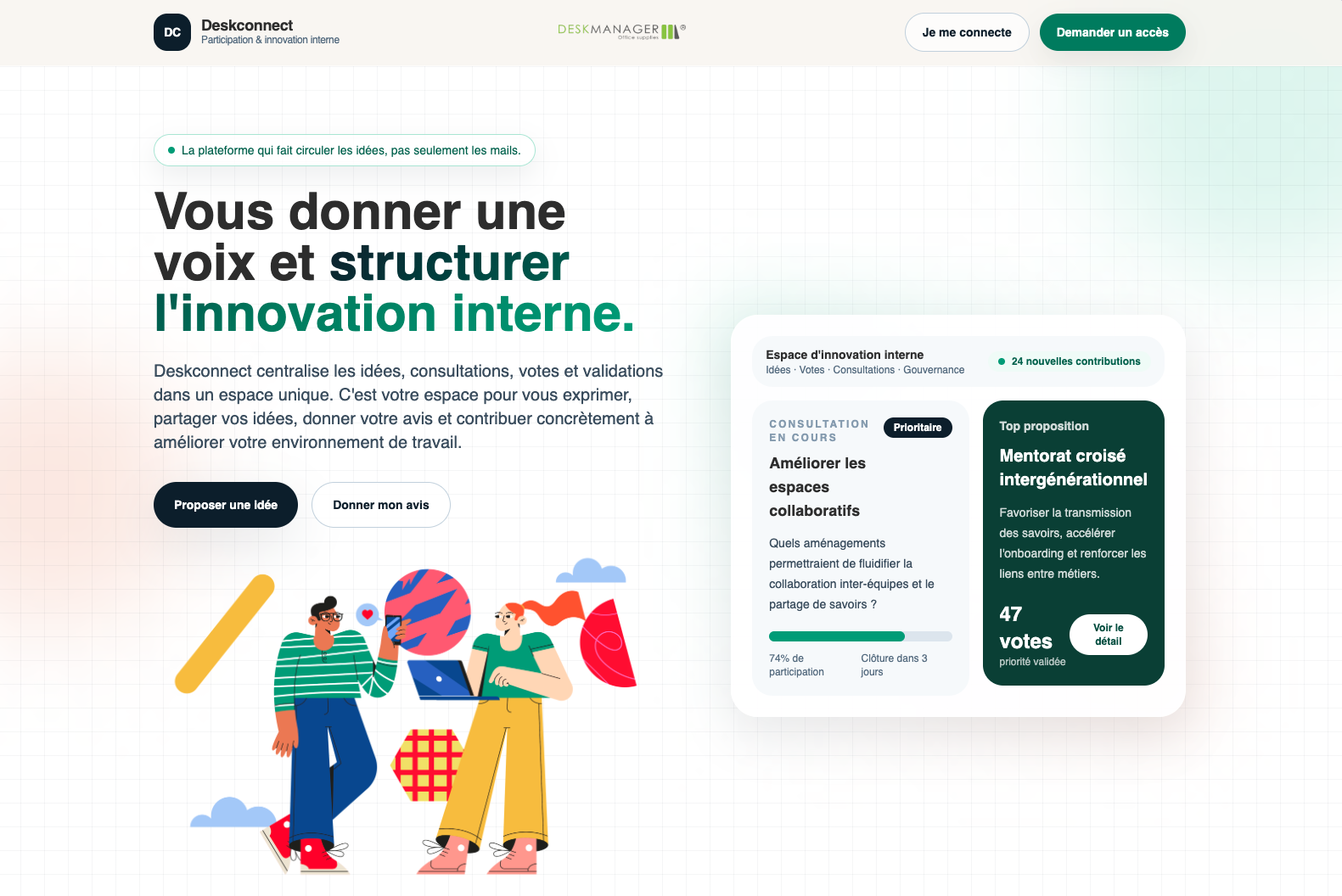 Deskconnect, plateforme d'innovation interne
