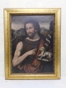 Óleo sobre tela religioso, Cristo con cordero, siglo XVIII
