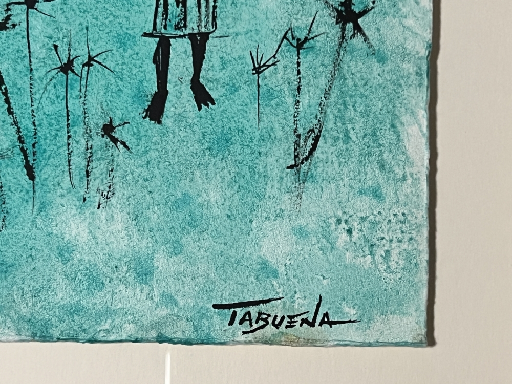Romeo Tabuena, figuras, acuarela y tinta sobre papel, Filipinas, México