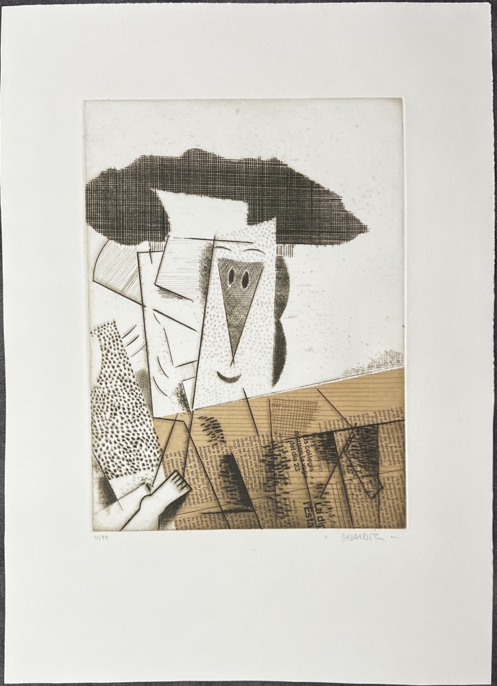 Manolo Valdés, aguafuerte, grabado de 1984, equipo crónica