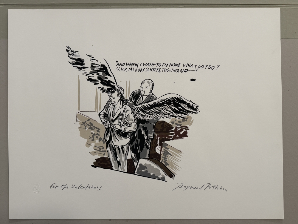 Raymond Pettibon, litografía, 2004, edición con texto manuscrito del autor
